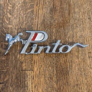 Vintage 1972 Original Ford Pinto Fender Emblem Silver